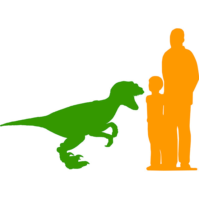 Orange Velociraptor Dinosaur Life Size Statue
