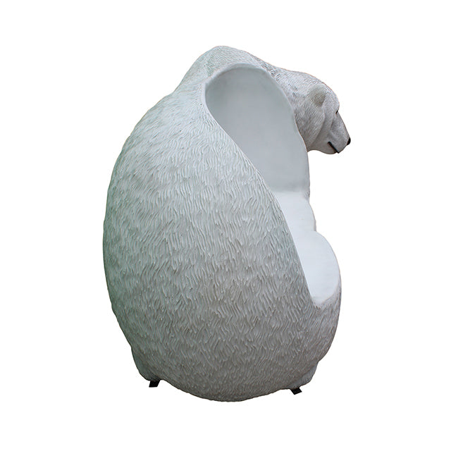 Polar Bear Bench Life Size Statue