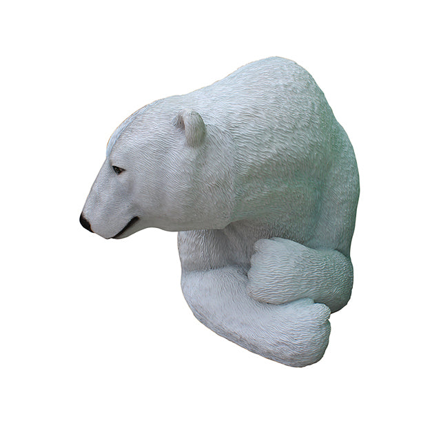 Polar Bear Bench Life Size Statue
