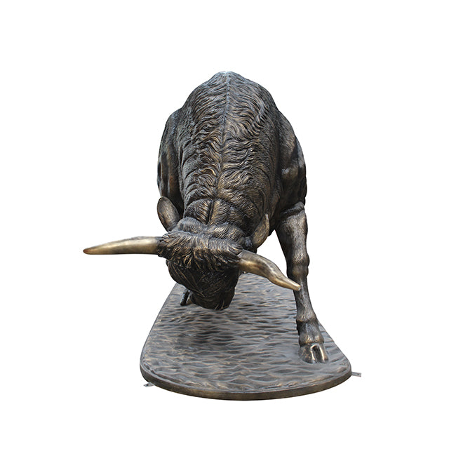 Bronze Bull On Base Life Size Statue