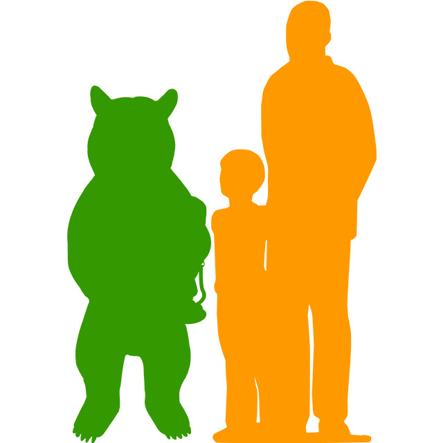 Young Black Bear With Lantern Statue