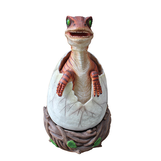 Raptor Hatching Dinosaur Egg Life Size Statue