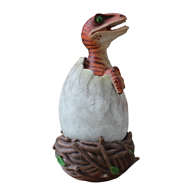 Raptor Hatching Dinosaur Egg Life Size Statue