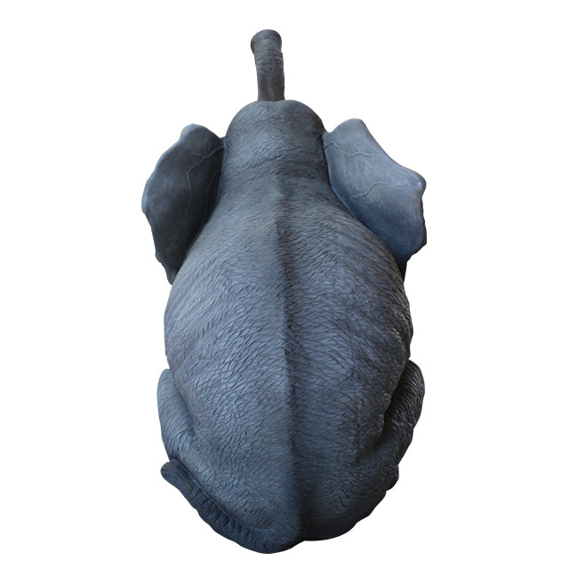 Elephant Trunk Up With Tusks Statue