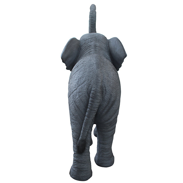 Elephant Trunk Up With Tusks Statue