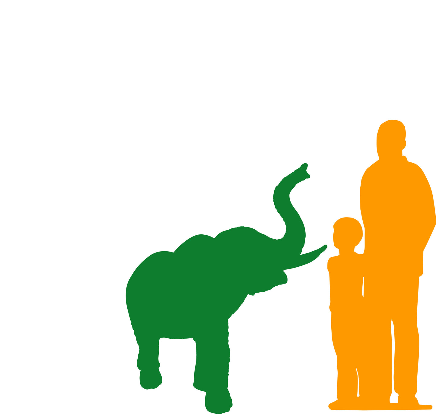Elephant Trunk Up With Tusks Statue