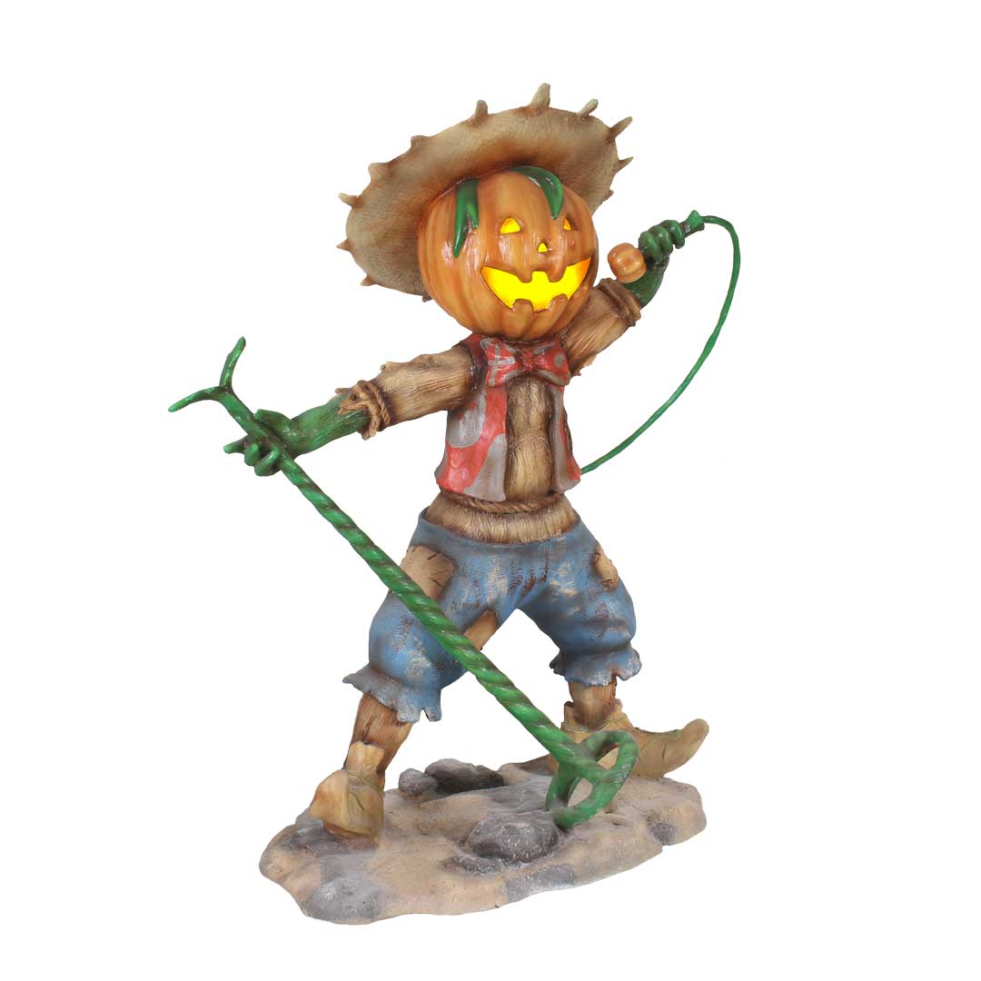 Pumpkin Scarecrow Singing Life Size Statue