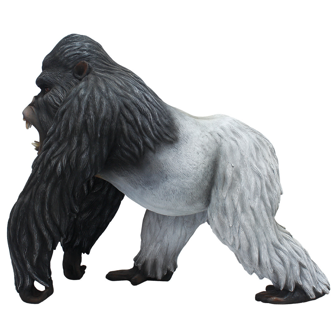 Silverback Gorilla Yelling Life Size Statue