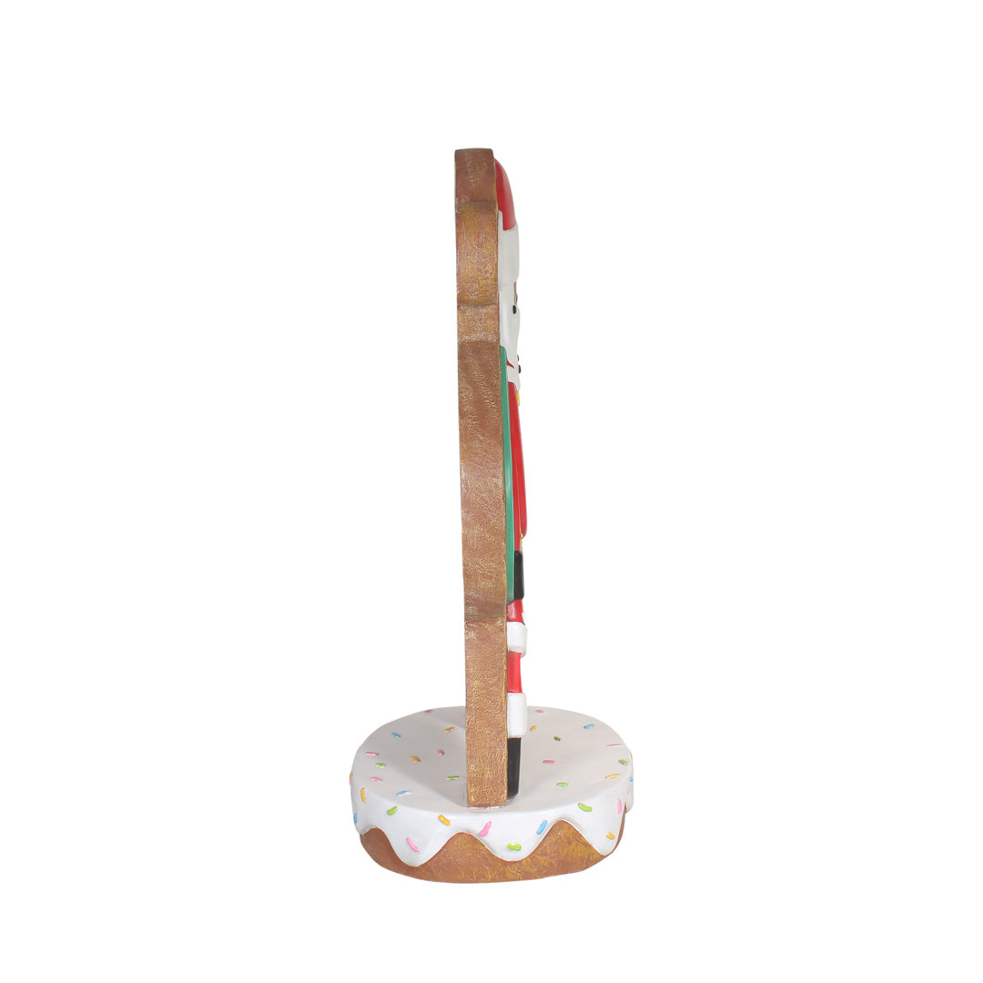 Gingerbread Santa Waving Over Sized Statue