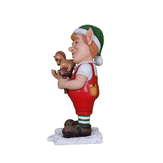 Elf Bushy With Horse Life Size Statue