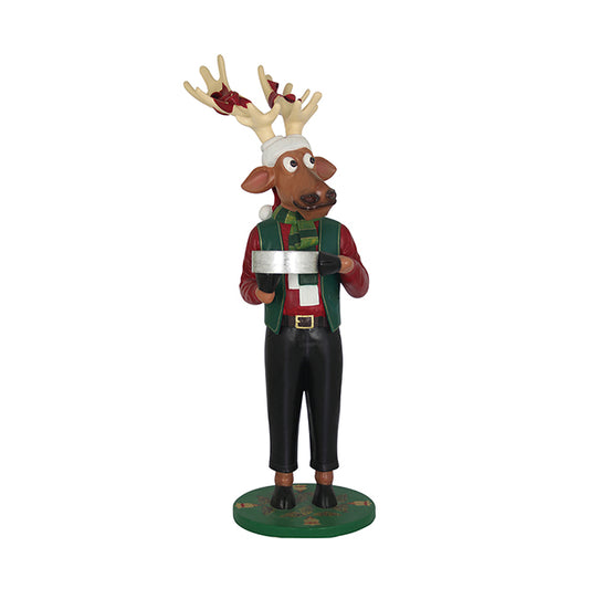 Reindeer Donner Dressed With Gift - LM Treasures