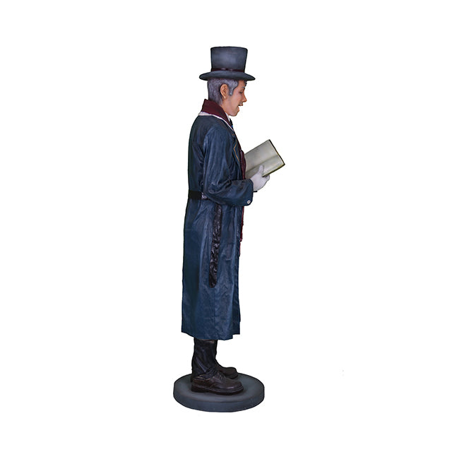 Christmas Caroler Man Life Size Statue
