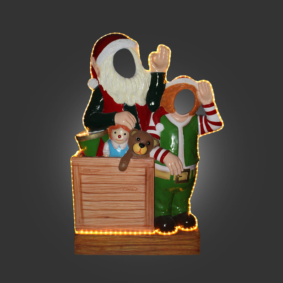Photo Op Elves With Toys Crazy (Light Up) - LM Treasures