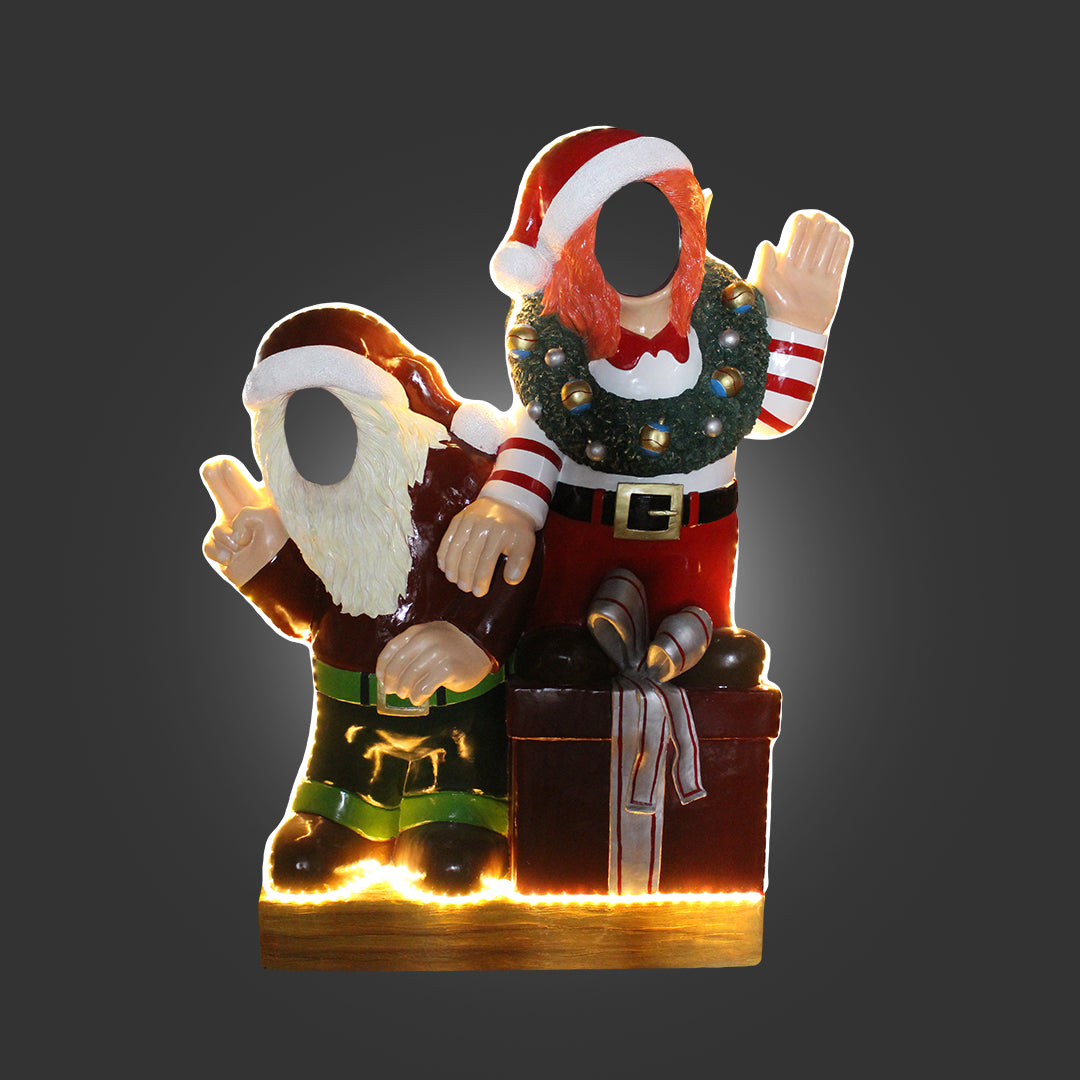 Photo Op Elves With Gifts Crazy (Light Up) - LM Treasures
