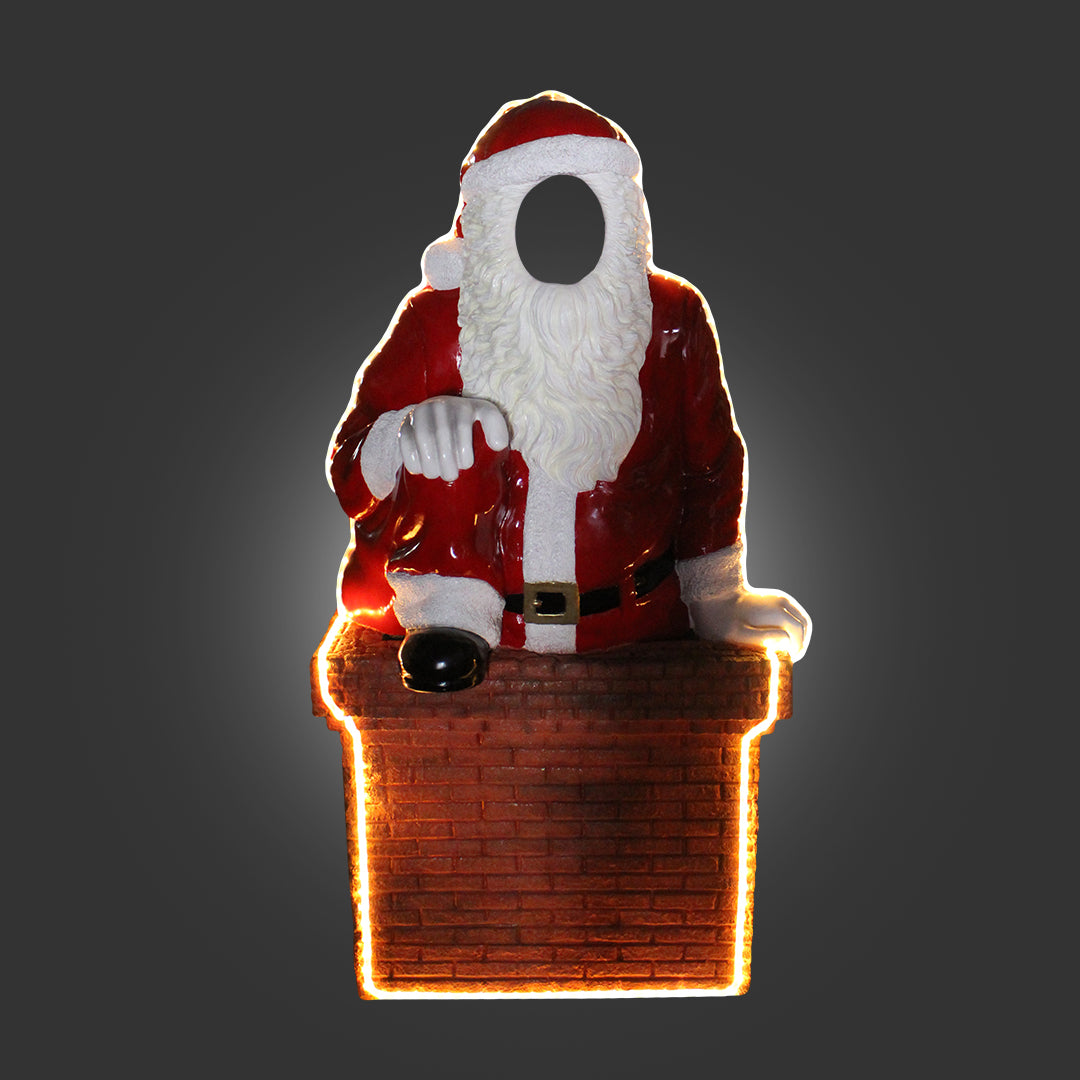 Photo Op Santa In Chimny (Light Up) - LM Treasures