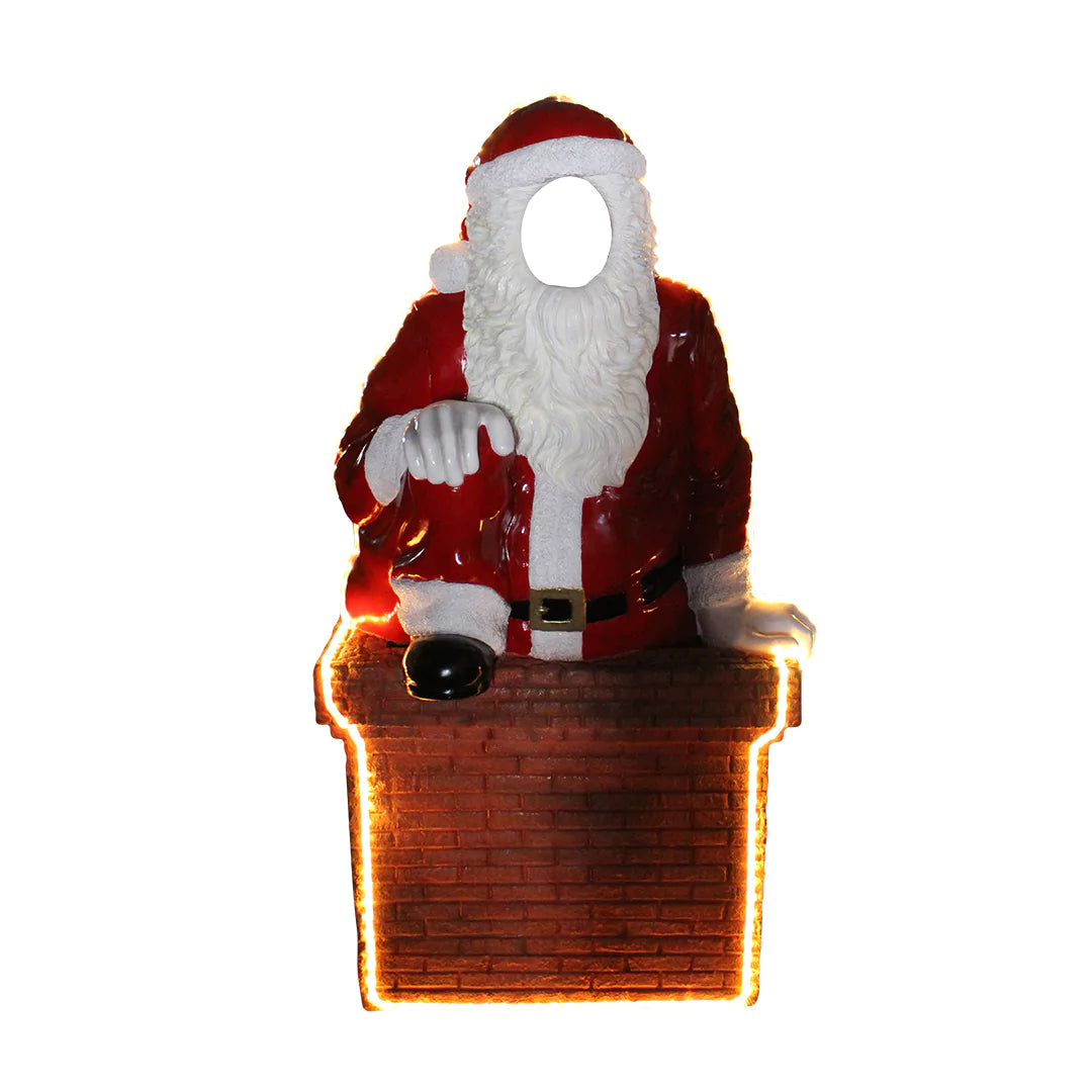 Photo Op Santa In Chimny (Light Up) - LM Treasures