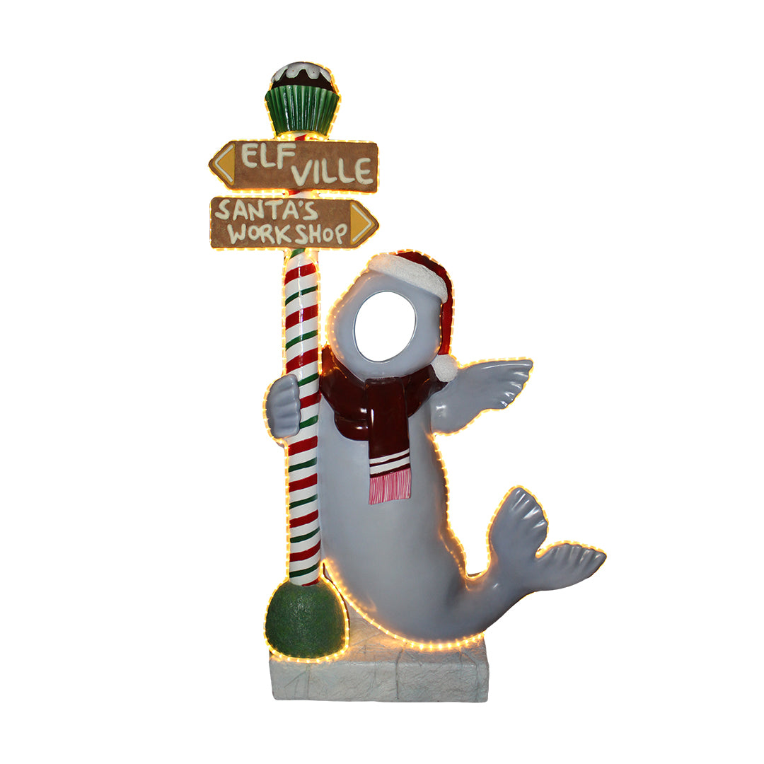 Sea Lion Photo Op Statue (Ready For Lights)