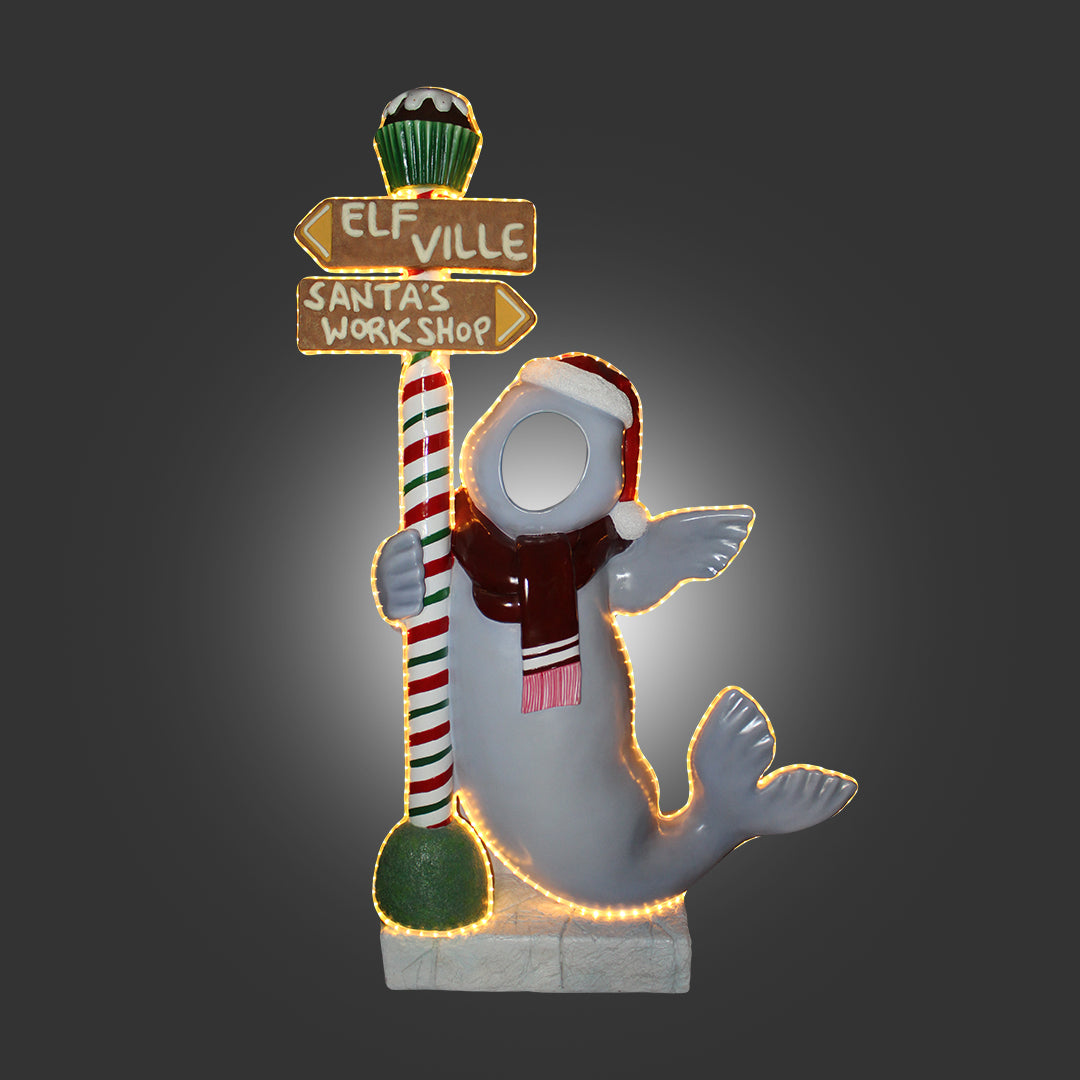 Sea Lion Photo Op Statue (Ready For Lights)