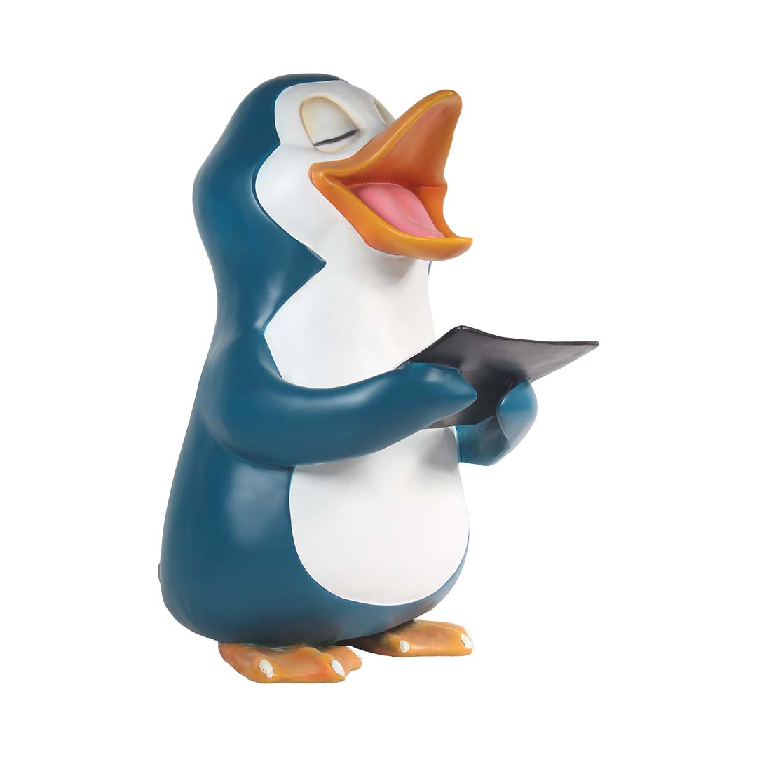 Comic Penguin Squeek Singing Life Size Statue