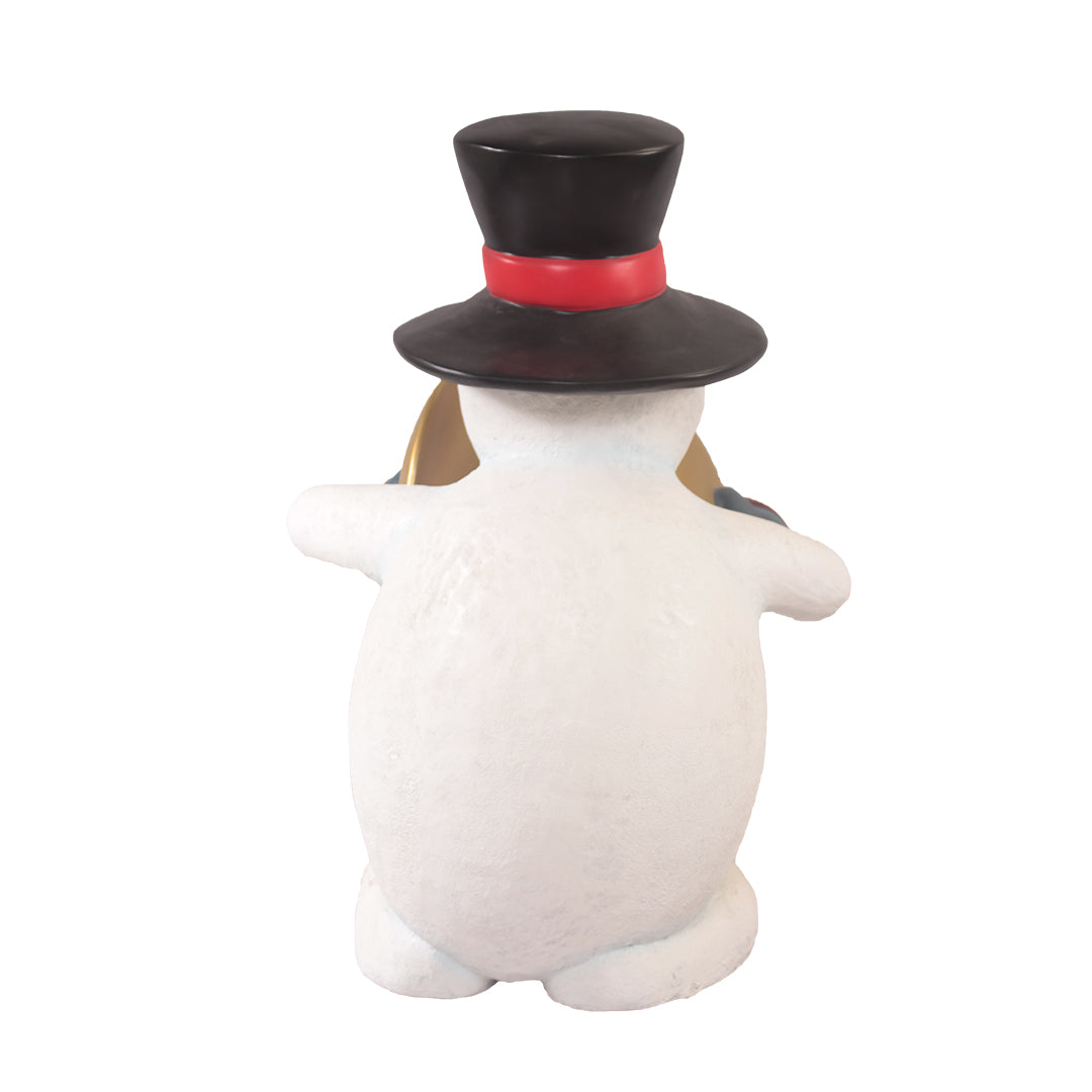Snowman Playing Cymbals Life Size Statue