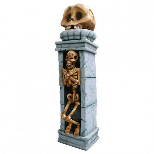 Skeleton In Pillar Over Sized Statue