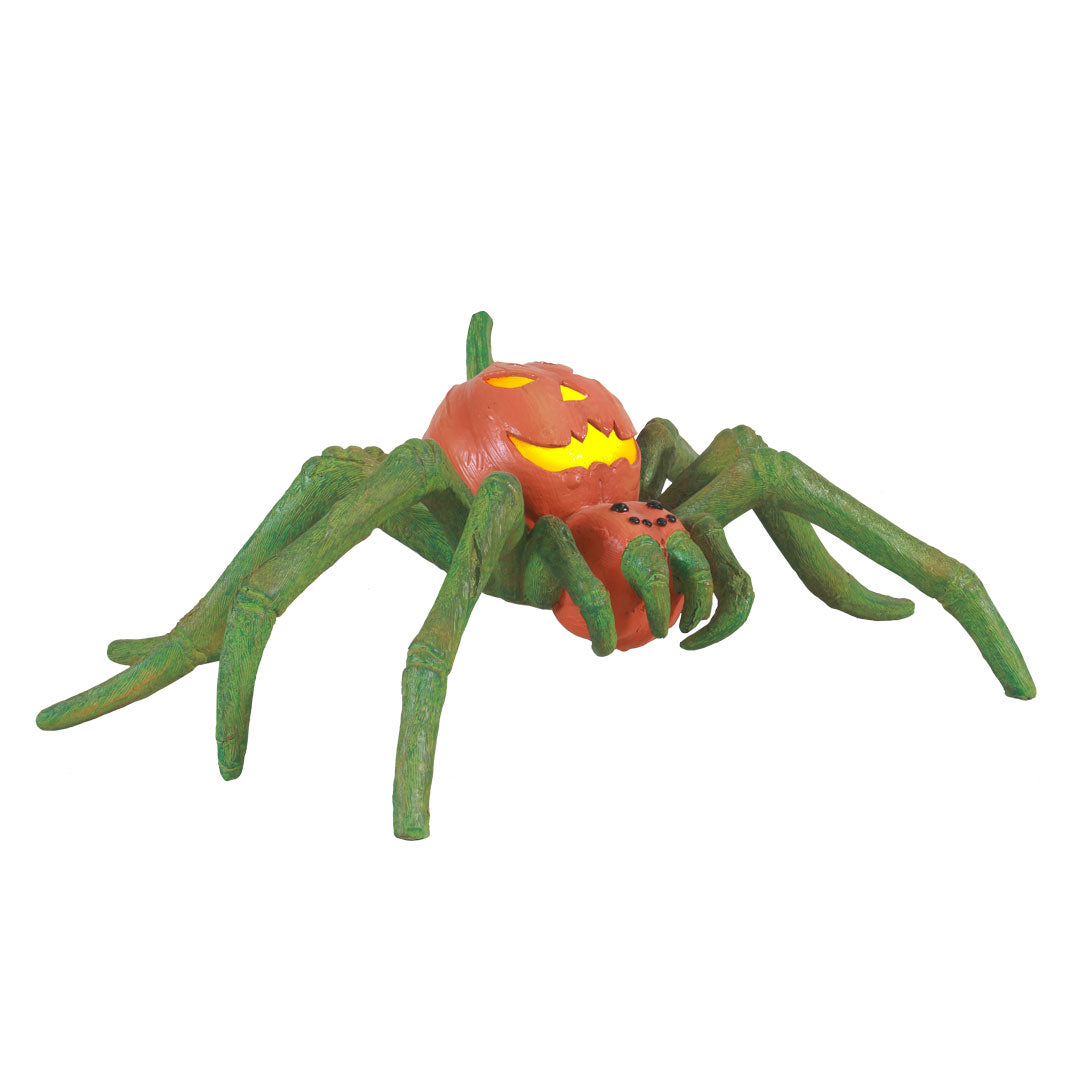 Pumpkin Spider Light Over Sized Statue