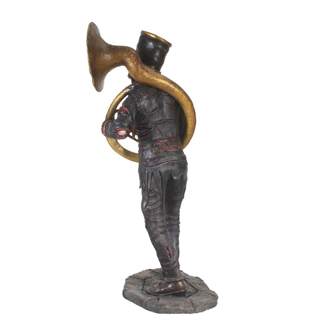 Skeleton Undead Horn Player Life Size Statue