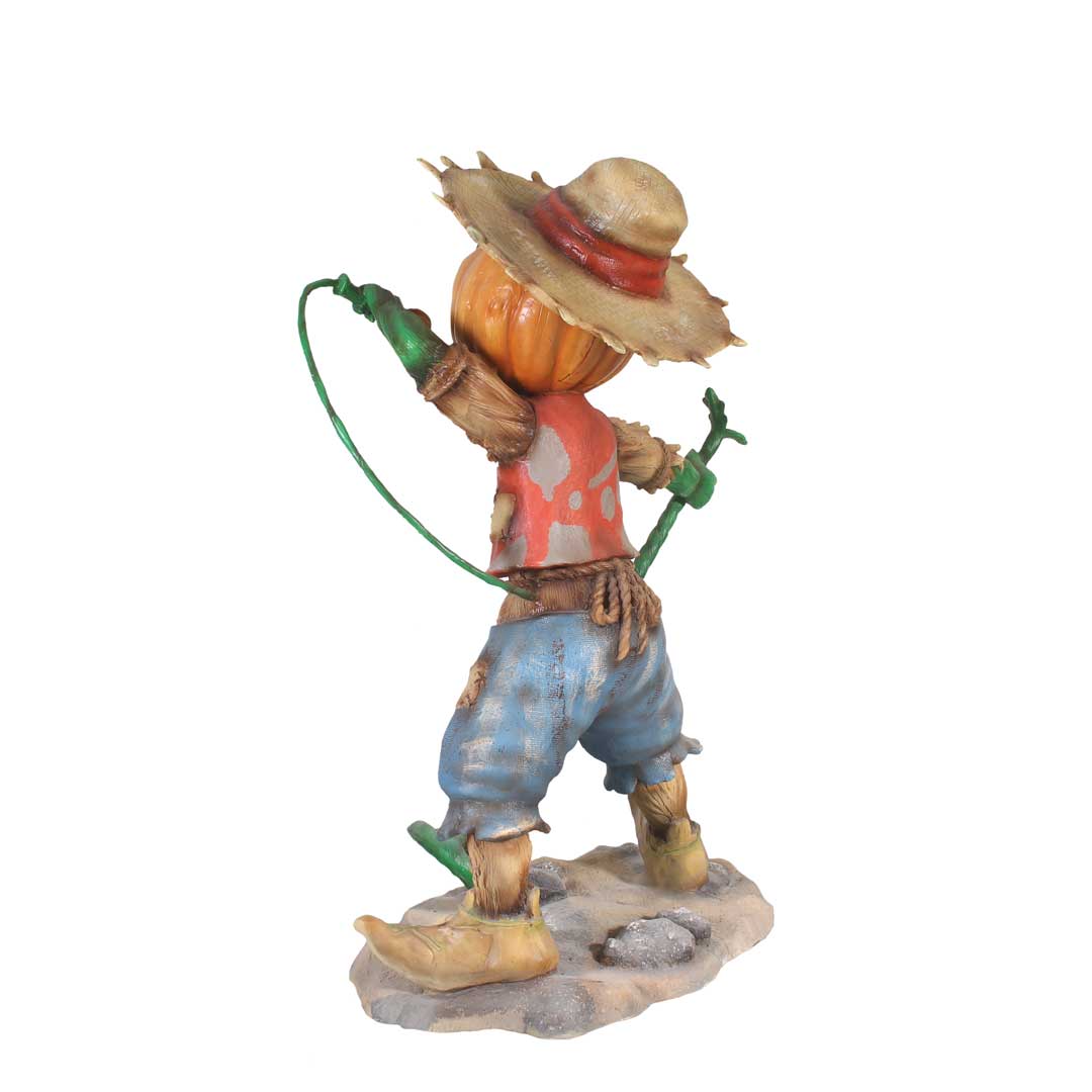 Pumpkin Scarecrow Singing Life Size Statue