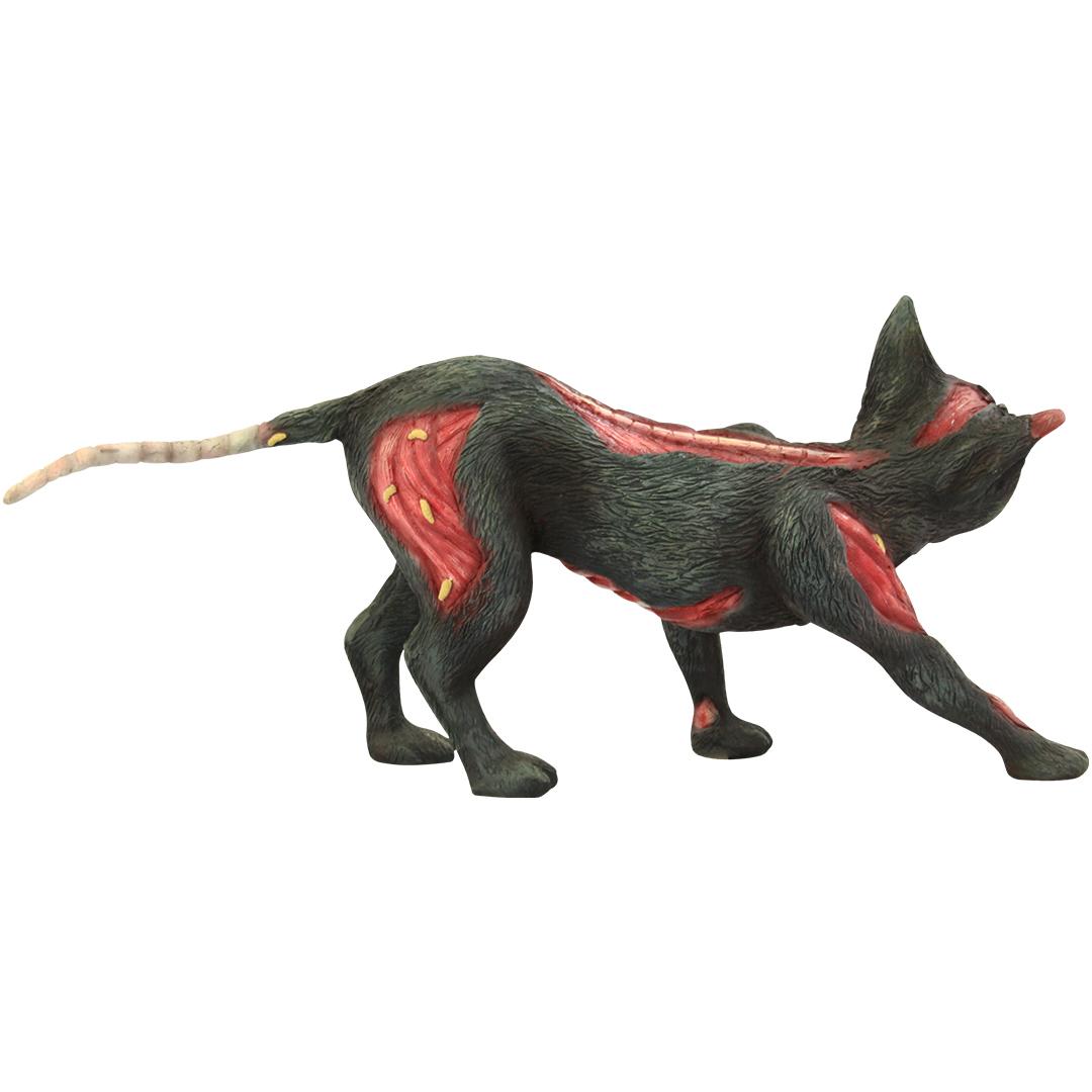 Skeleton Undead Cursed Cat Life Size Statue