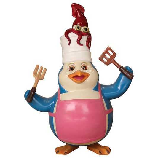 Comic Penguin Chef Luca Life Size Statue
