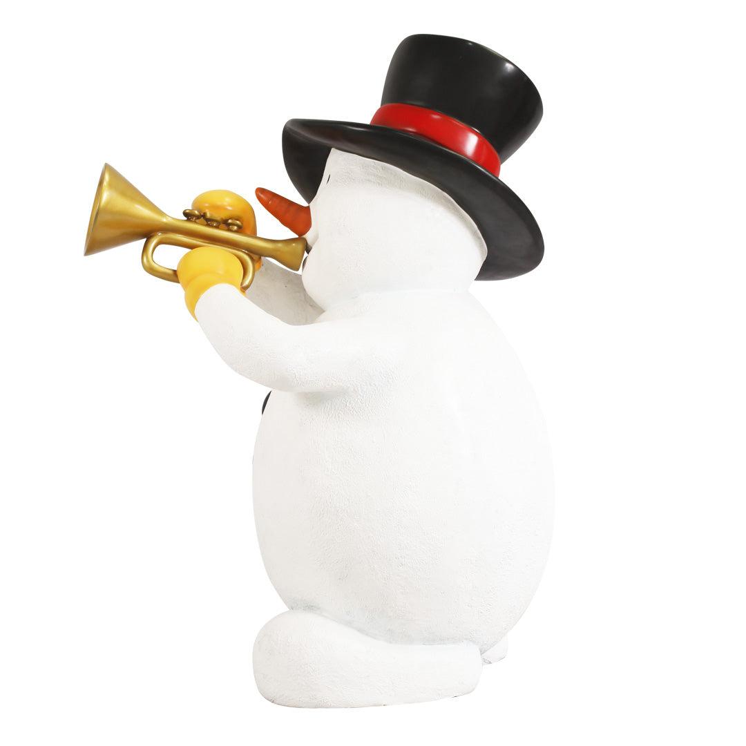 Snowman Playing Trumpet Life Size Statue