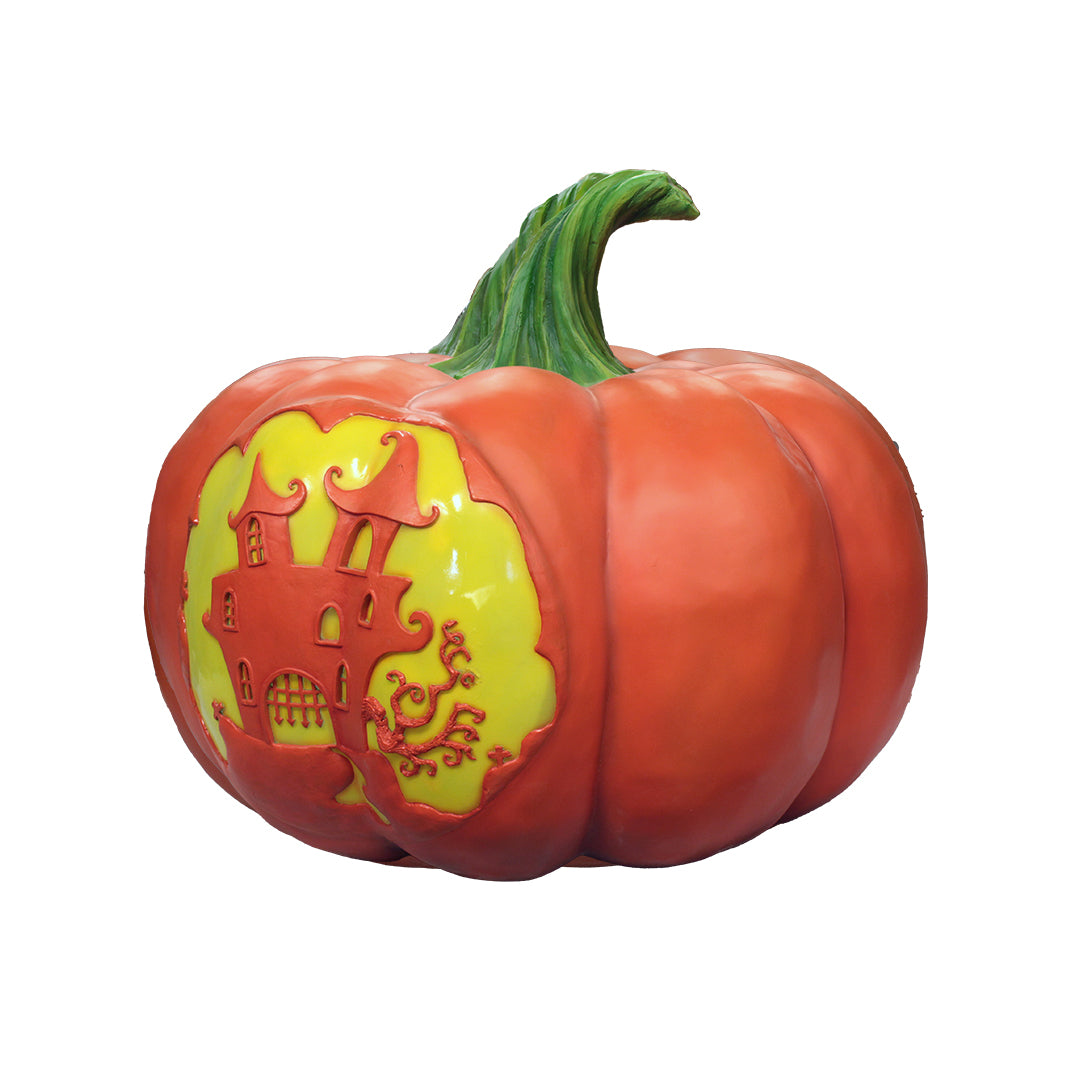 Pumpkin Lantern Mansion Over Sized Statue