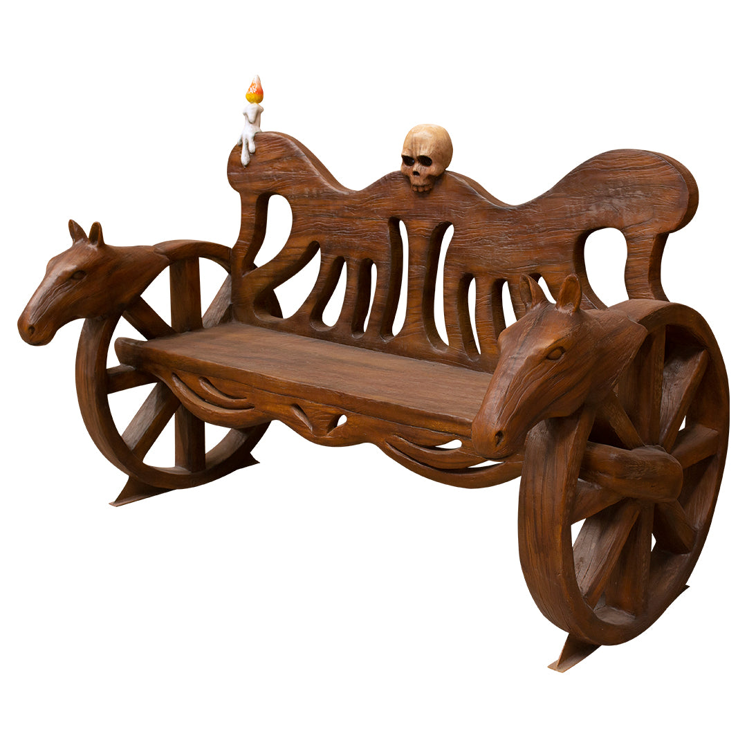 Carriage Skull Bench Over Sized Statue
