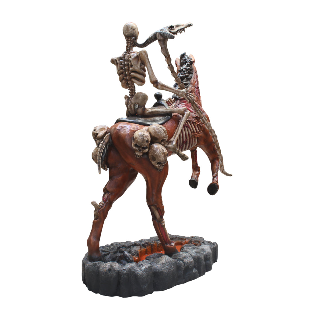 Skeleton Undead Rider And Horse Life Size Statue