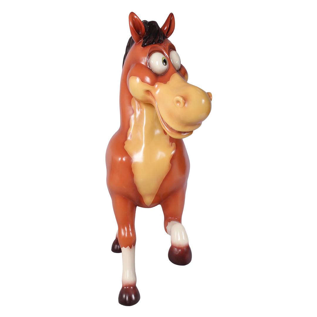 Comic Horse Prancing Life Size Statue