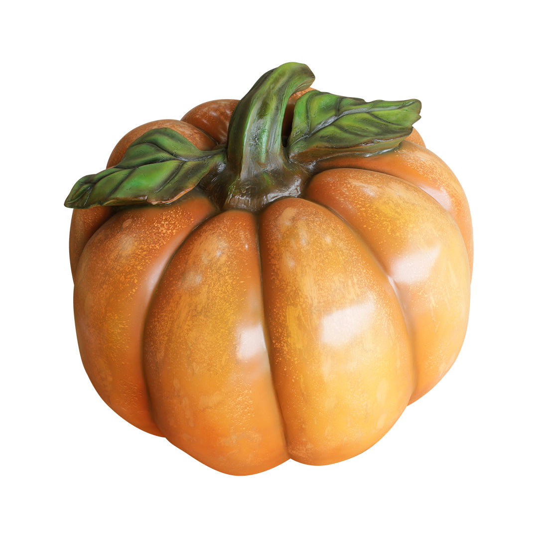 Pumpkin With Leaves Over Sized Statue