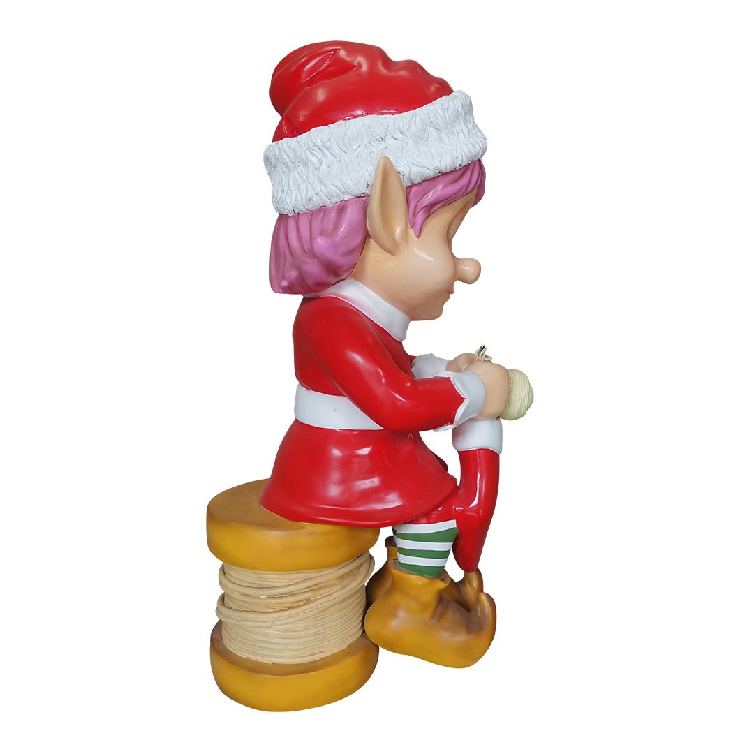 Elf Girl Knitting Life Size Statue