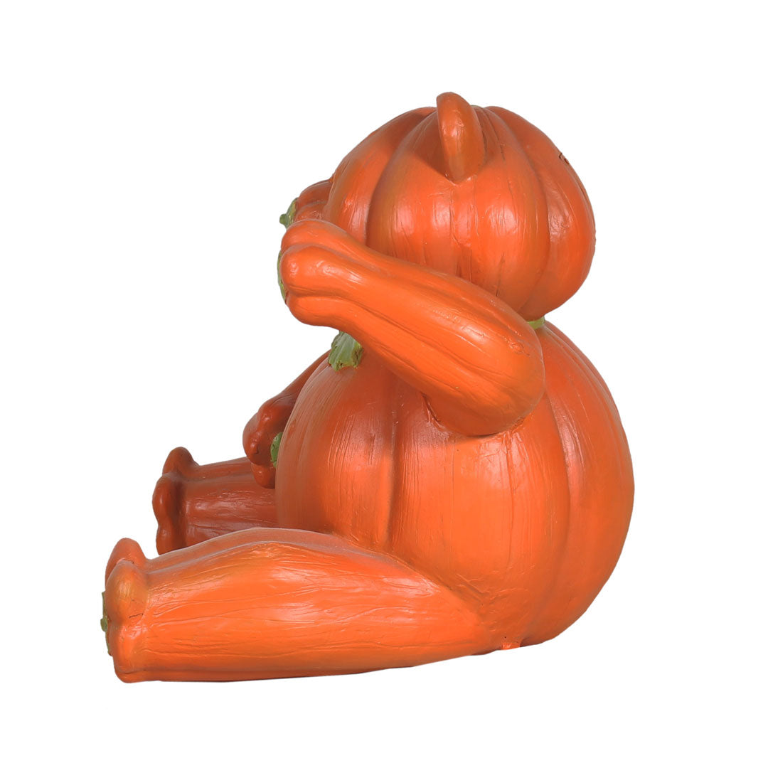 Pumpkin Bear Sitting Light Over Sized Statue