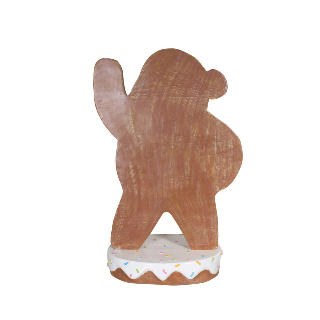 Gingerbread Santa Waving Over Sized Statue