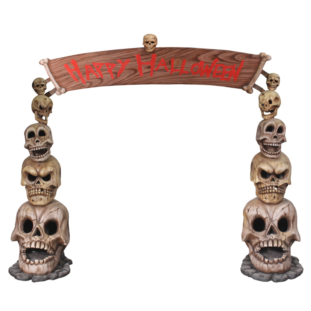 Skull Happy Halloween Archway Statue