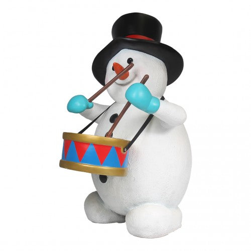 Snowman Playing Drum Life Size Statue