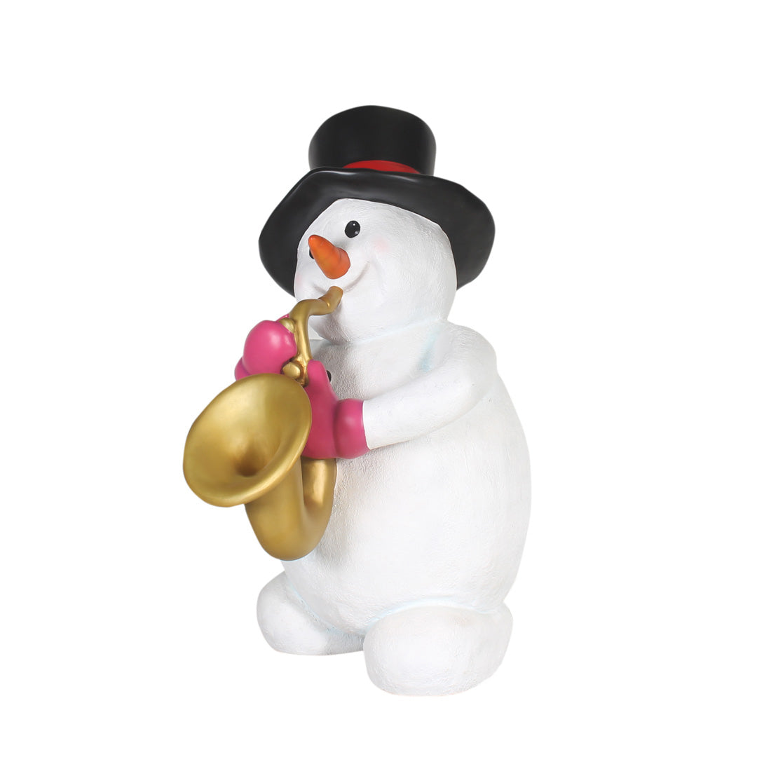 Snowman Playing Saxophone Life Size Statue