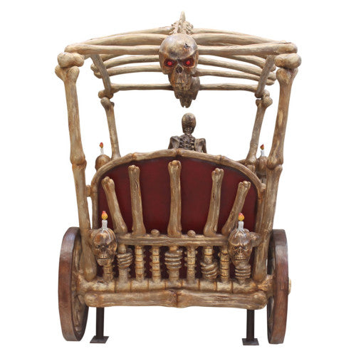 Skeleton Carriage 2 Seater Photo Op Statue