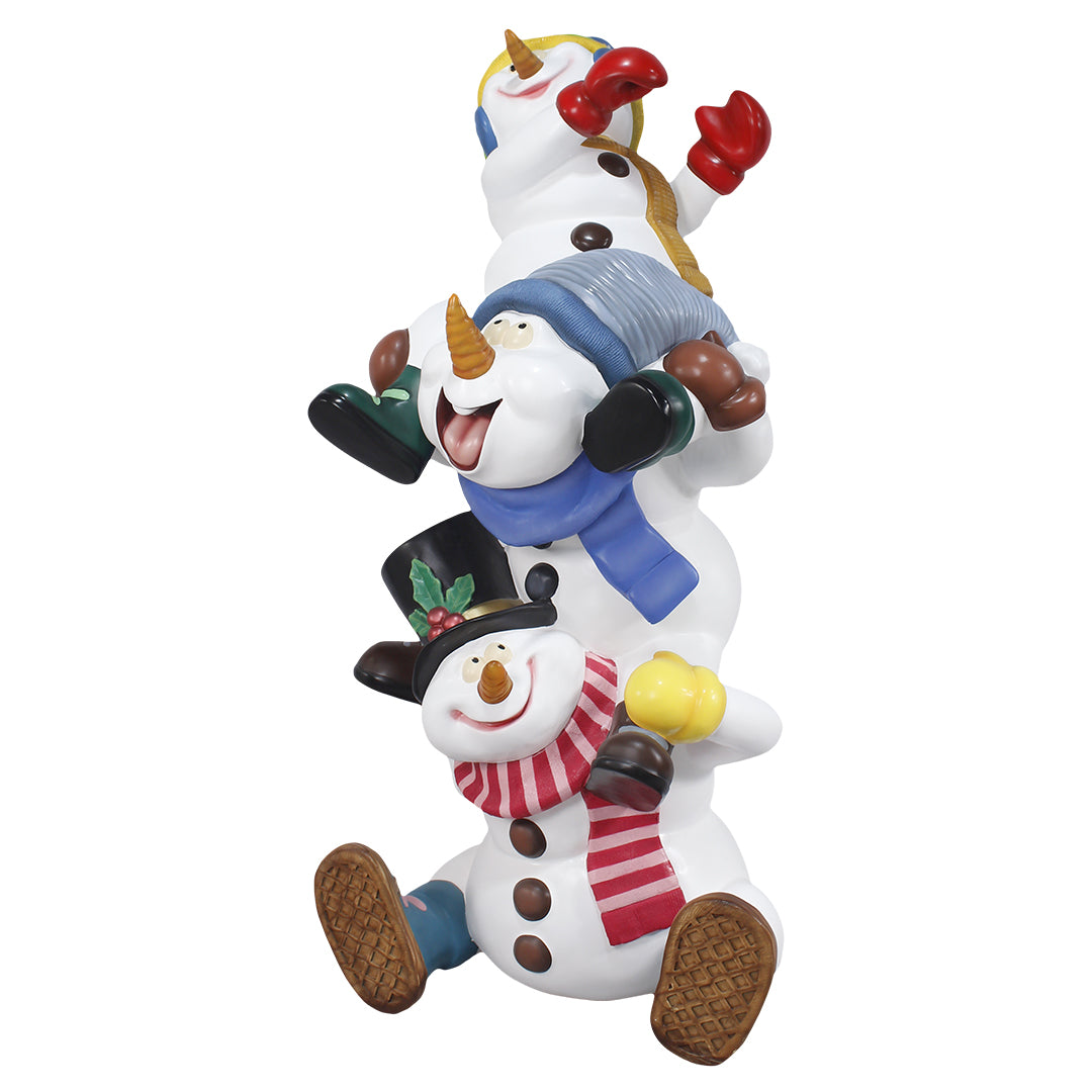 Snowman Stacked Brothers Over Sized Statue
