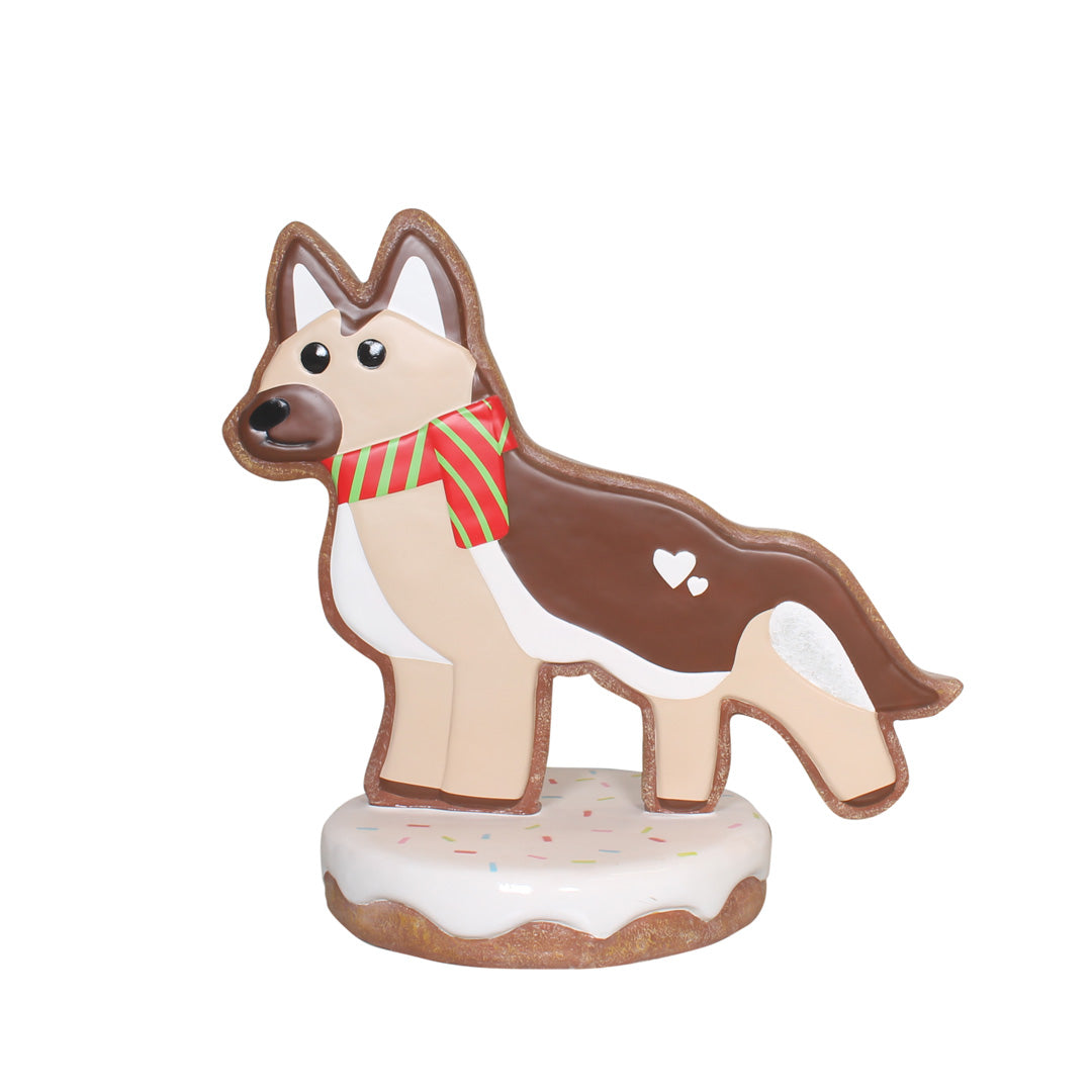 Gingerbread Dog Husky Over Sized Statue