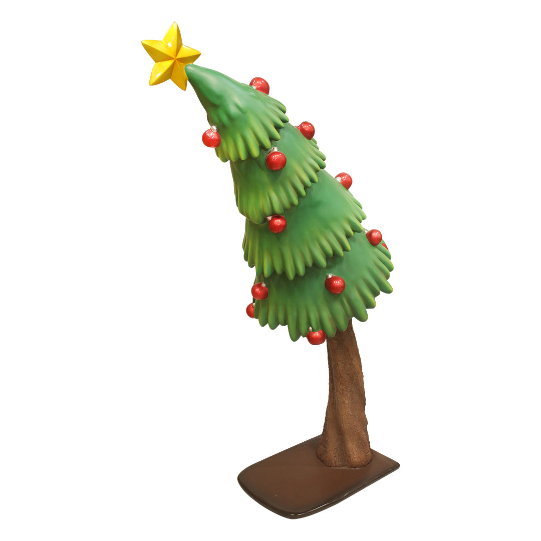 Christmas Tree Leaning Over Sized Statue