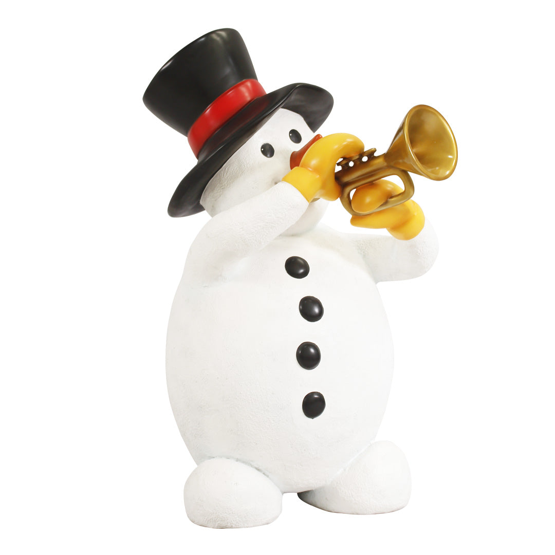 Snowman Playing Trumpet Life Size Statue