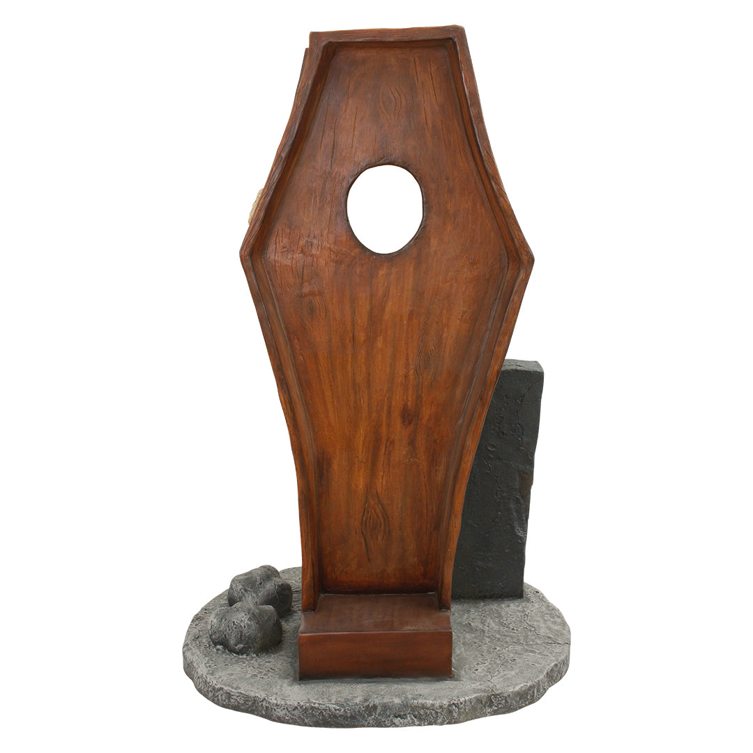 Coffin Photo Op Statue