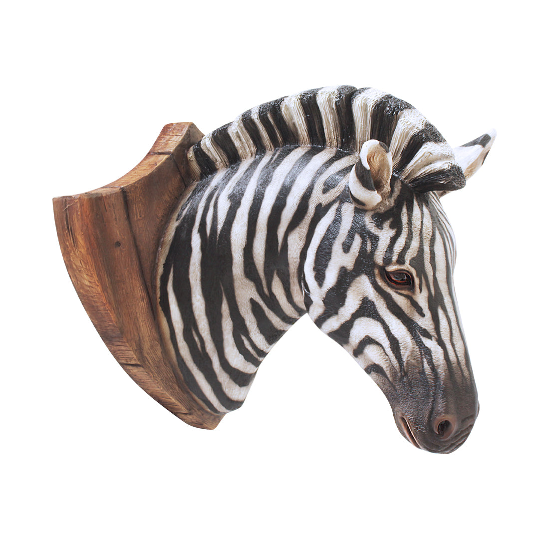Wall Decor Zebra Trophy Head Life Size Statue