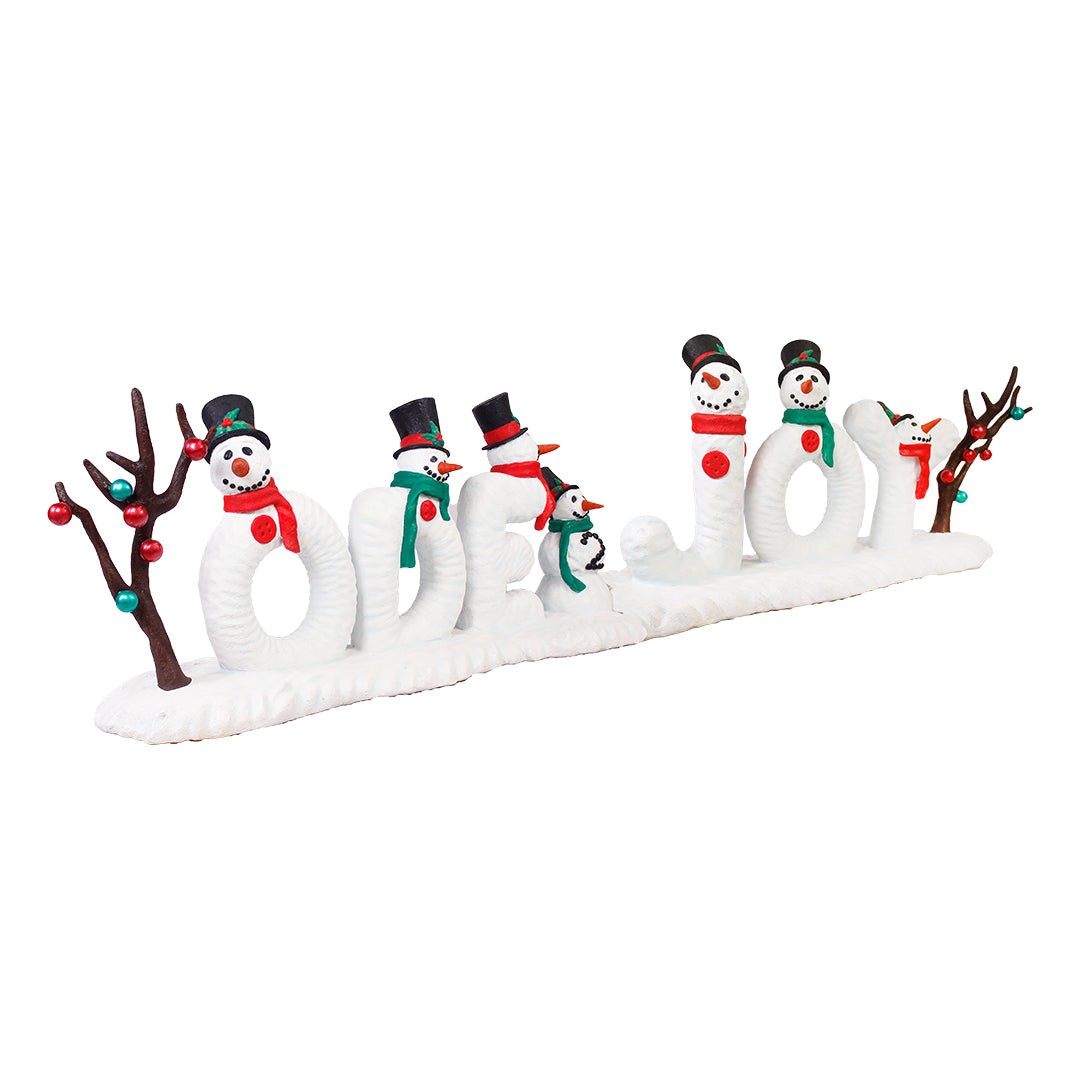 Snowman Ode To Joy Sign Over Sized Statue